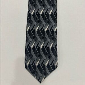 Geometric Black and Gray Men's Tie